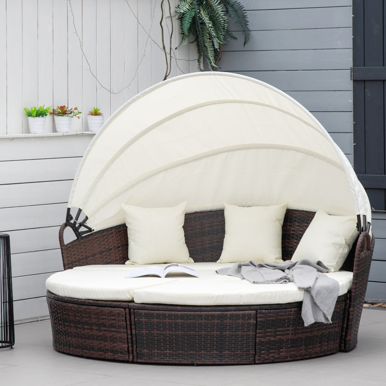 Latitude Run® Kamaren 70.75'' Wicker Outdoor Patio Daybed | Wayfair